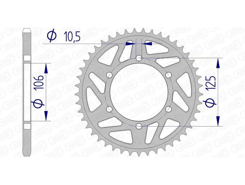 Afam aluminiowy tylna koła zębate 87606 - 520