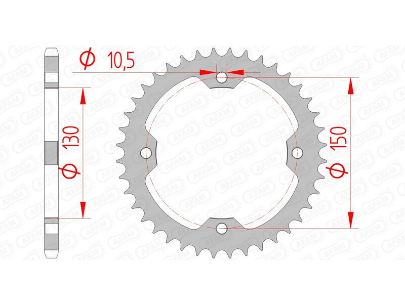 Afam Steel Standard tylny sprock 92328 - 520