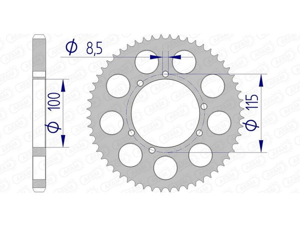 AFAM aluminum rear sprocket 93117 - 428 93117-56