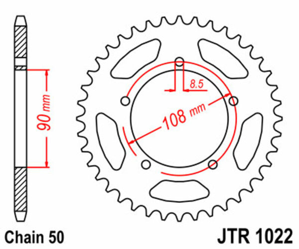 JT Sprock's Steel Standard Rear Sprock 1022 - 530 JTR1022.40