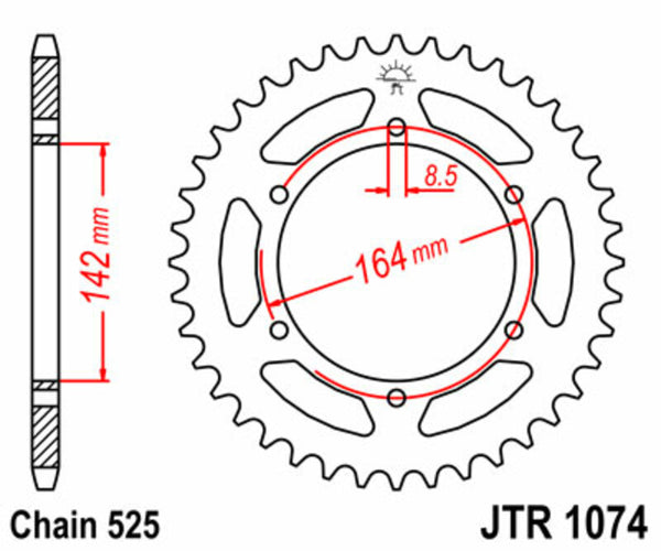Stalowy standardowy sprock JT Sprock 1074 - 525 JTR1074.44