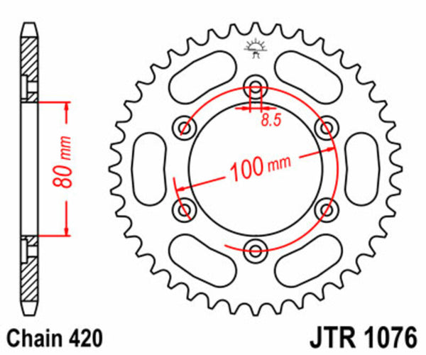 Stalowy standardowy sprock JT Sprock 1076 - 420 JTR1076.52