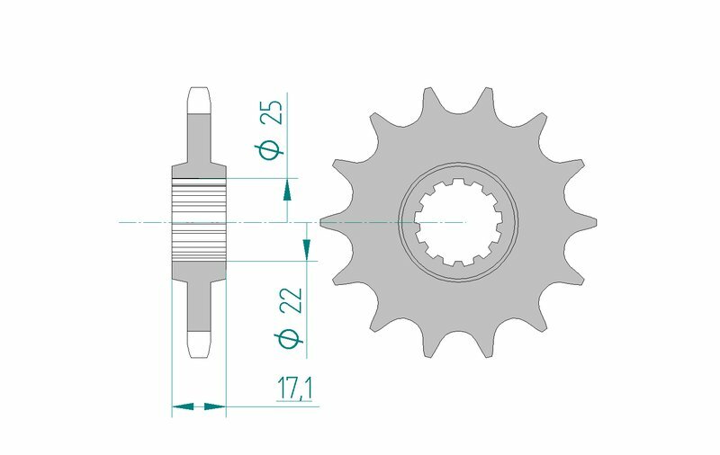 Afam Steel Standardowy przedni sprock 20405 - 525