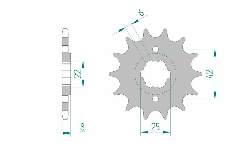 Afam Steel Standardowy przedni sprock 20500 - 520