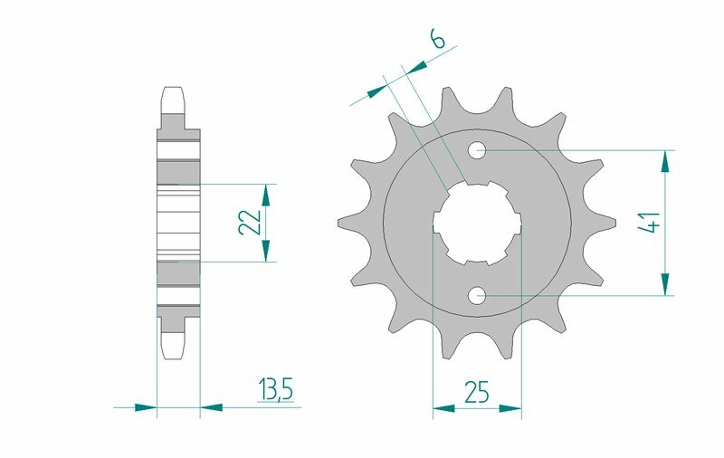 Afam Steel Standardowy przedni sprock 20506 - 525