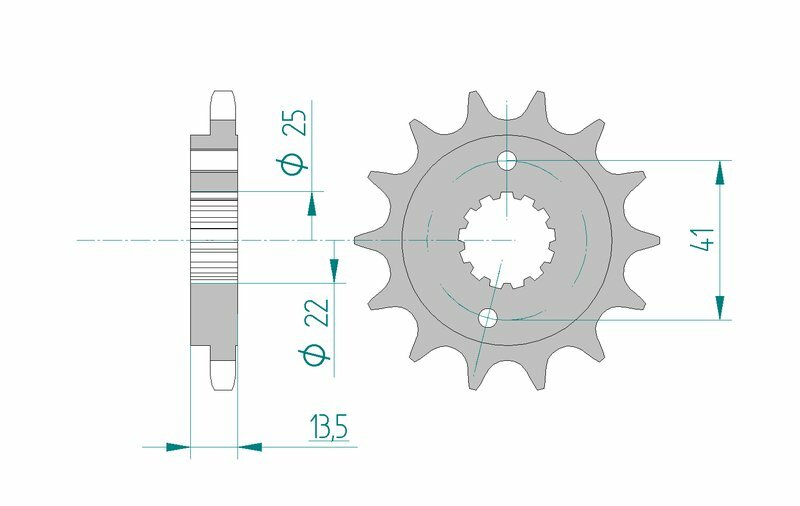 Afam Steel Standard przedni sprock 20507 - 525