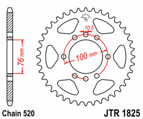Stalowy tylny sprock JT Sprock 1825 - 520 JTR1825.40