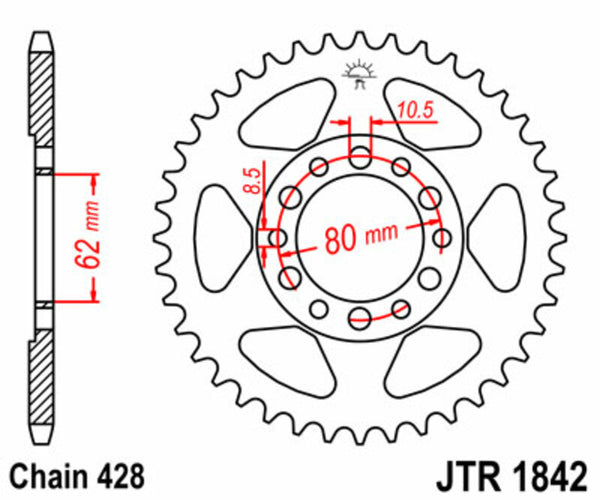 JT SPROCK STEL STANDORY SKROCK 1842 - 428 JTR1842.50