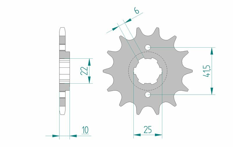 AFAM Steel Standard Front Sprocket 20508 - 520 för Honda NX 650 Dominator RD02 1988. Hållbart framdrev i stål med exakta mått för optimal prestanda.