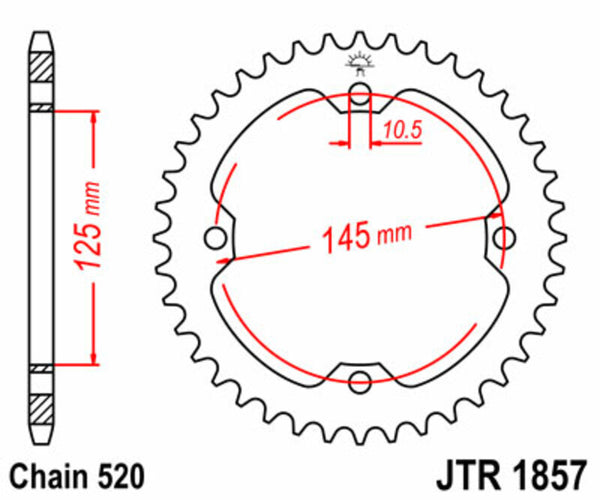 Stalowy tylny sprock JT Sprock 1857 - 520 JTR1857.42