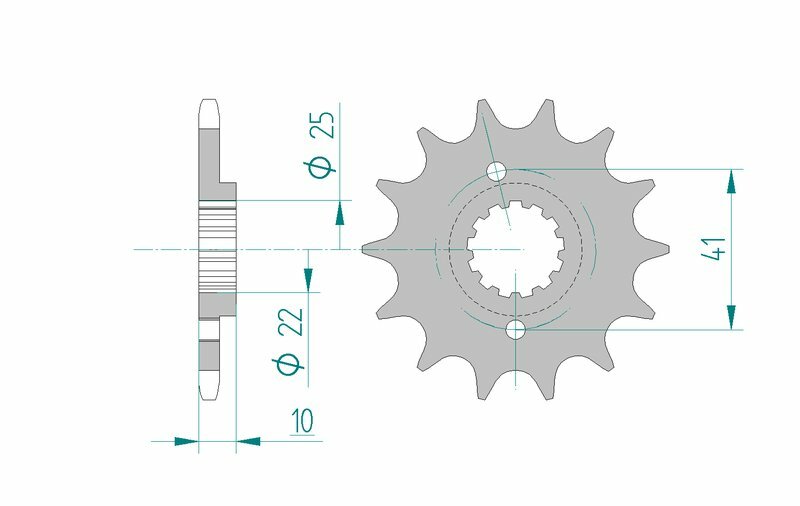 Afam Steel Standardowy przedni sprock 20509 - 520