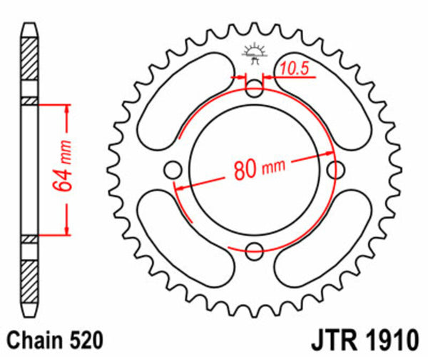Stalowy standardowy sprock JT Sprock 1910 - 520 JTR1910.32