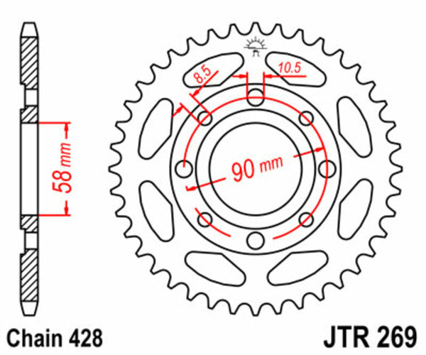 JT Sprock's Steel Standard Rear Sprock 269 - 428 JTR269.47