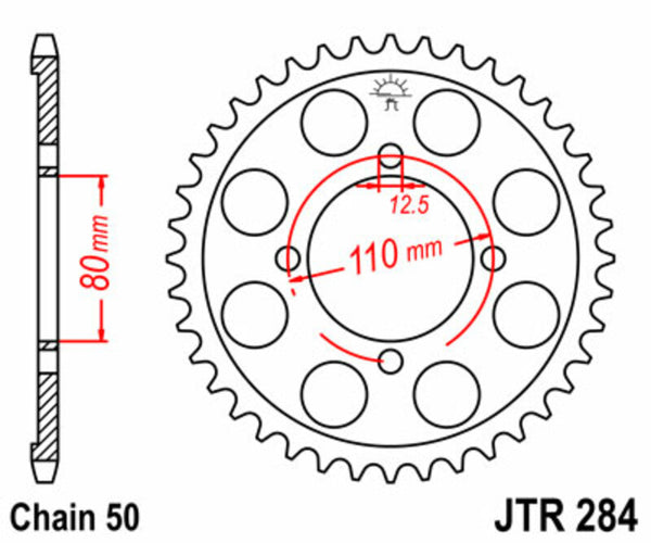 Stalowy tylny sprock JT Sprock 284 - 530 JTR284.38