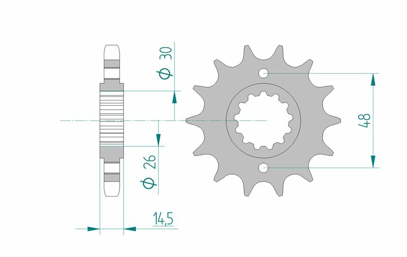 Afam Steel Standardowy przedni sprock 20602 - 530