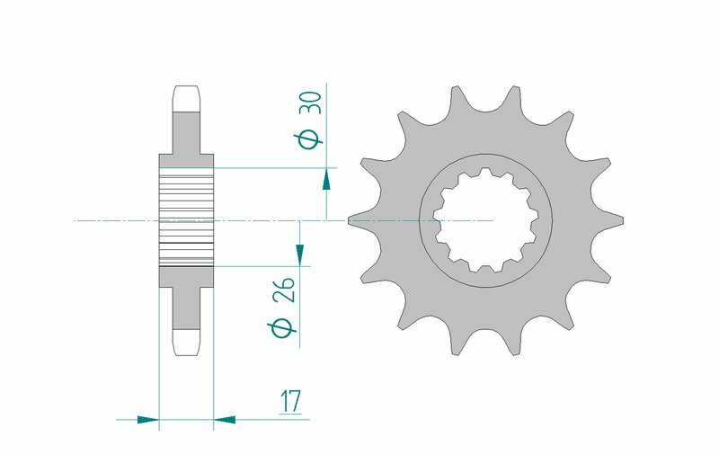 Afam Steel Standardowy przedni sprock 20603 - 530