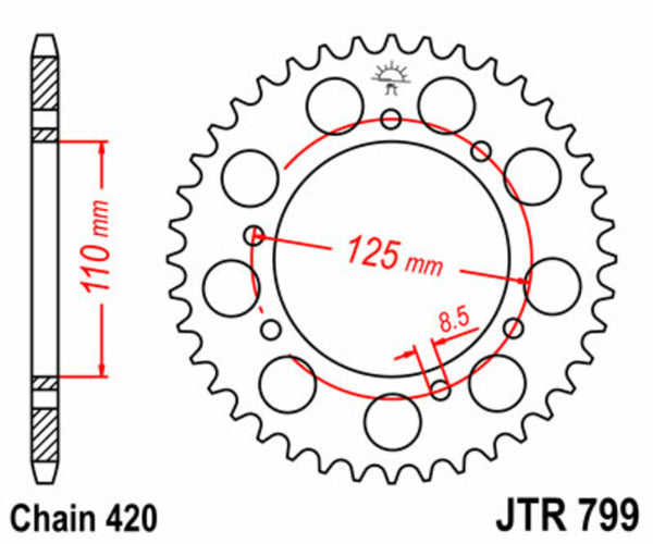 Stalowy tylny sprock JT SPROCK 799 - 420 JTR799.50