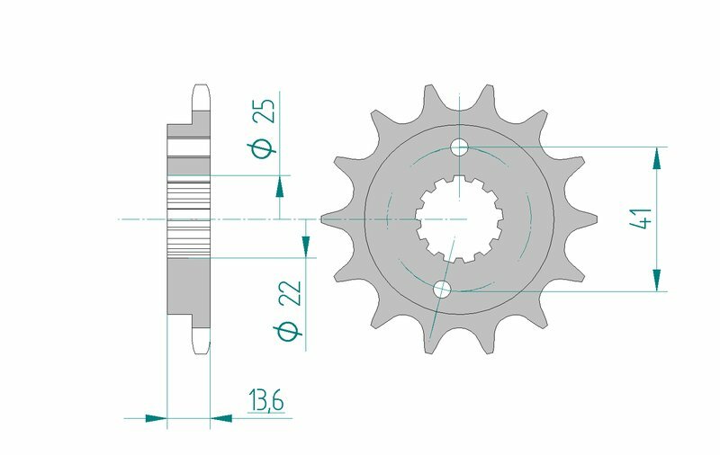 Afam Steel Standardowy przedni sprock 20608 - 520