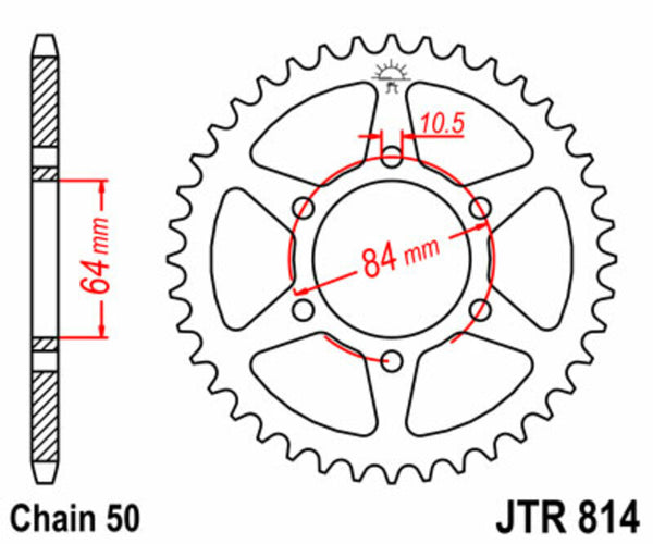 Stalowy tylny sprock JT Sprock 814 - 530 JTR814.41