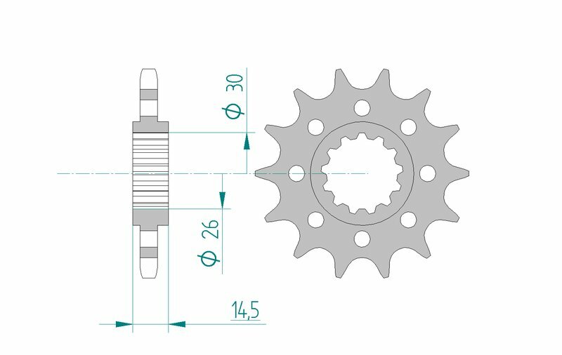 Afam Steel Standardowy przedni sprock 20609 - 525