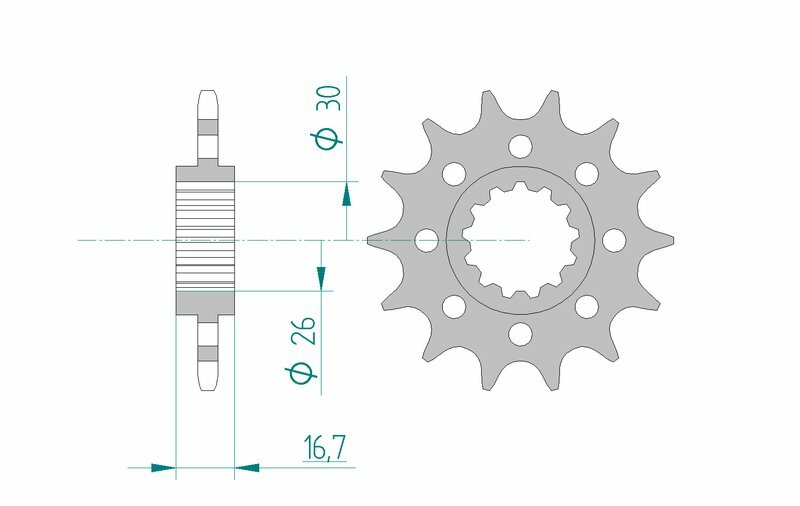 Afam Steel Standardowy przedni sprock 20613 - 520