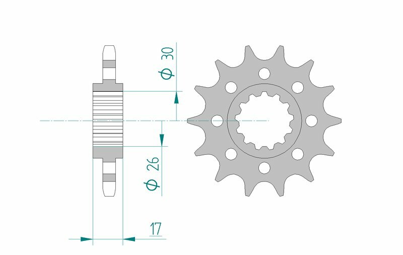 Afam Steel Standard przedni sprock 20615 - 525