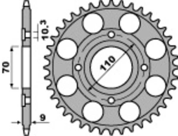 PBR standardowy stalowy sprock C45 247 - 520 247 36 C45