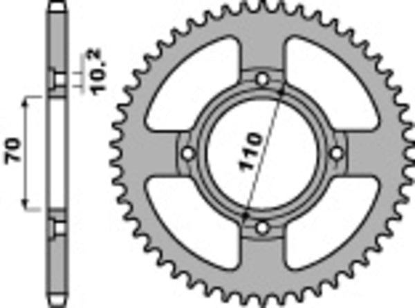 PBR standardowa stalowa zębatka C45 248 - 520 248 44 C45