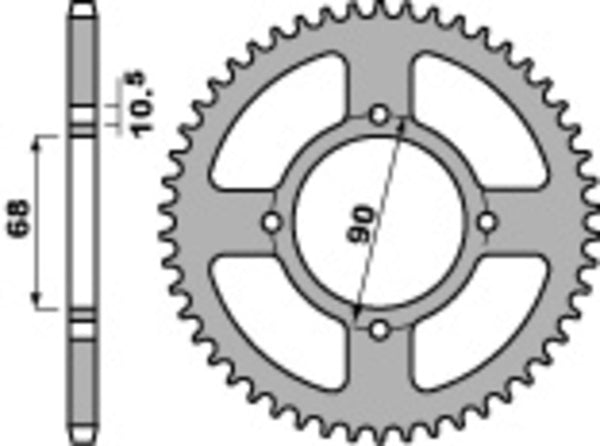 PBR standardowy stalowy tylny korek 256 - 520 256 42 C45
