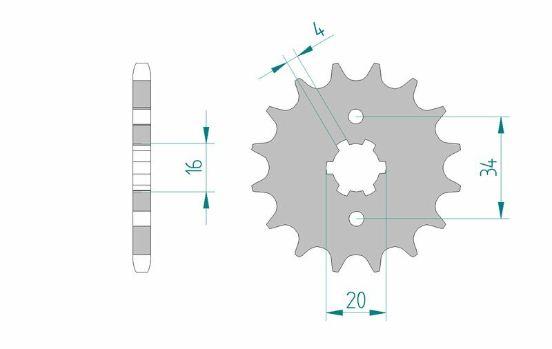 Afam Steel Standardowy przedni sprock 21200 - 428