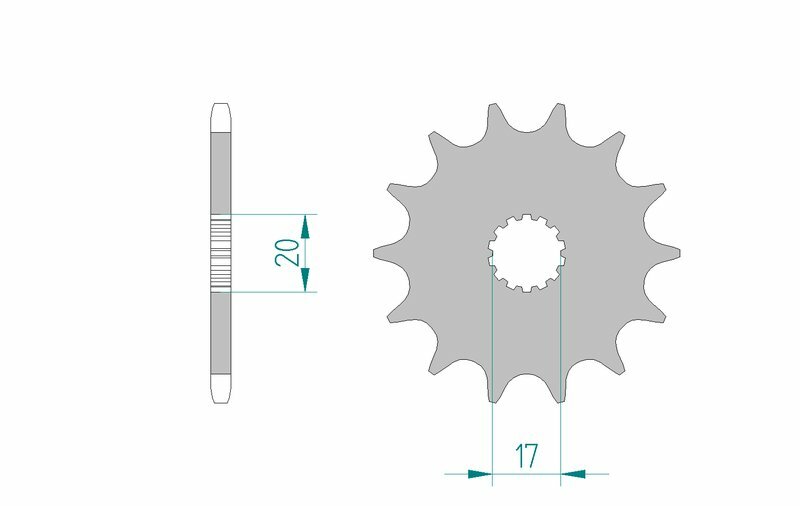 Afam Steel Self -Cleaning Front Sprock 21203 - 520