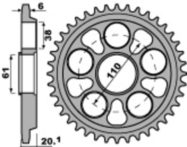 PBR Ultra -Light Aluminum Hard Anodized Rear Sprock 4420 - 520 4420 41 LD