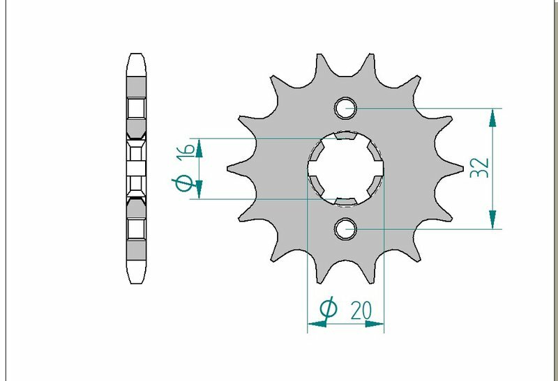 Afam Steel Standardowy przedni sprock 21208 - 428