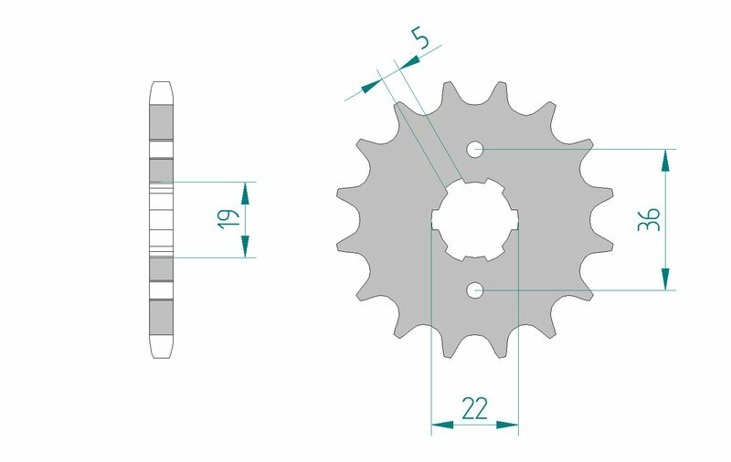 Afam Steel Standardowy przedni sprock 21305 - 428