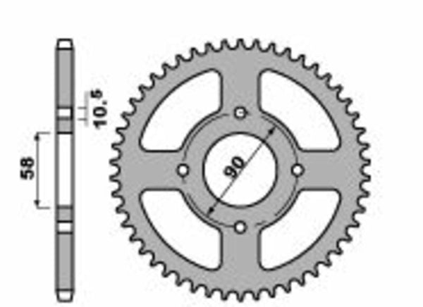 PBR Standard C45 Stalowy tylny korek 4668 - 520 4668 45 C45
