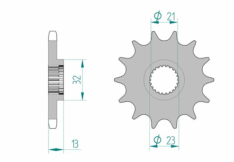 Afam Steel Standardowy przedni sprock 21311 - 428