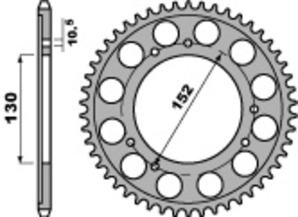 PBR standardowy stalowy sprock 713 - 530 713 46 C45