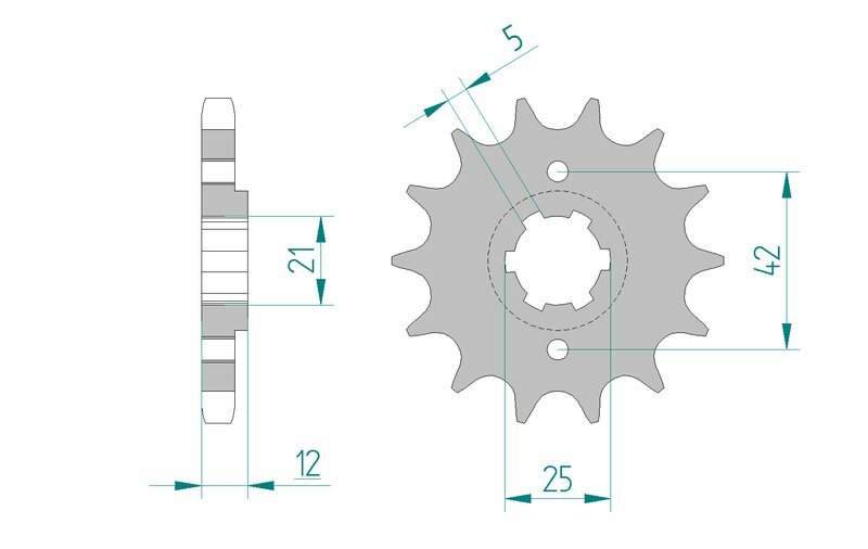 Afam Steel Standardowy przedni sprock 21501 - 530