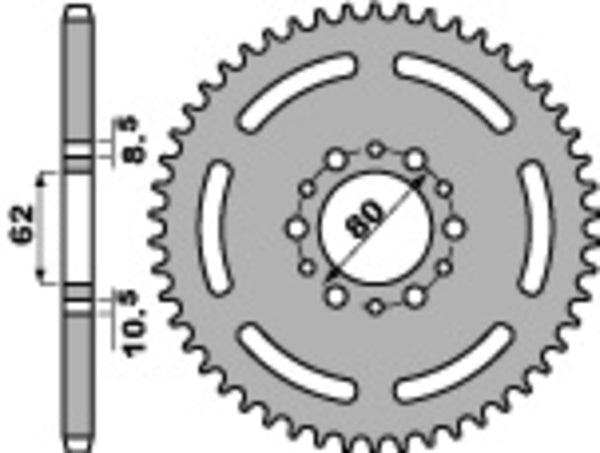 PBR Standard Steel Reary Sprock 845 - 520 845 40 F
