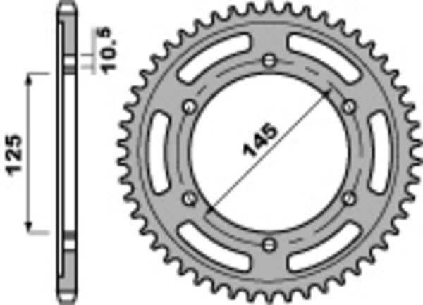 PBR Standard C45 Steel rear Sprocket 865 - 530 865 39 C45