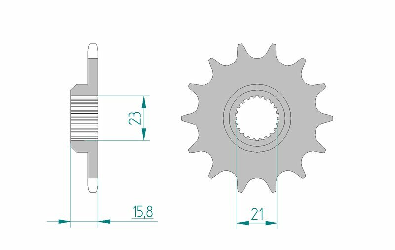 Afam Steel Standardowy przedni sprock 21504 - 520