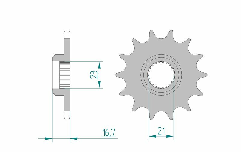 Afam Steel Standardowy przedni sprock 21506 - 520