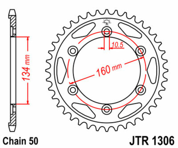 JT Sprock's Steel Standard Rear Sprock 1306 - 530 JTR1306.42