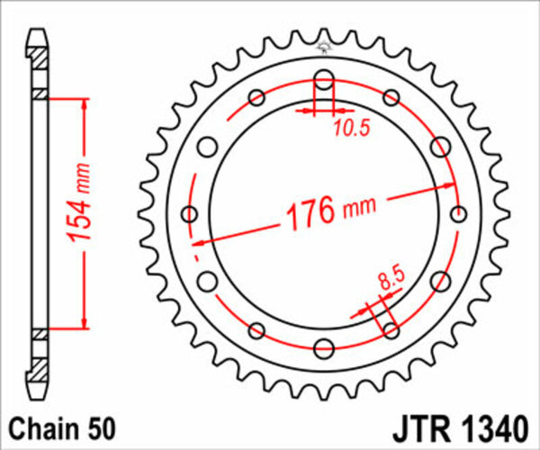 Stalowy standardowy sprock JT Sprock 1340 - 525 JTR1340.45