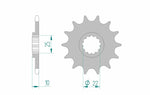 Teknisk specifikation av AFAM Steel Standard Front Sprocket 21510 - 520. Reservdel för Aprilia, Derbi och Yamaha motorcyklar.