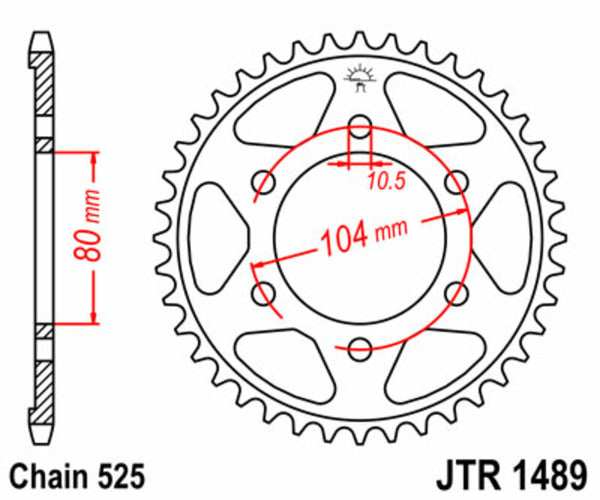 Stalowy standardowy sprock JT Sprock 1489 - 525 JTR1489.43