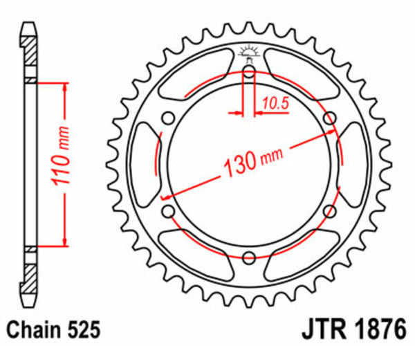JT SPROCK STEL STANDORY STANDY SPROCK 1876 - 525 JTR1876.45