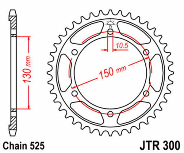 JT Sprock's Steel Standard Rear Sprock 300 - 525 JTR300.46
