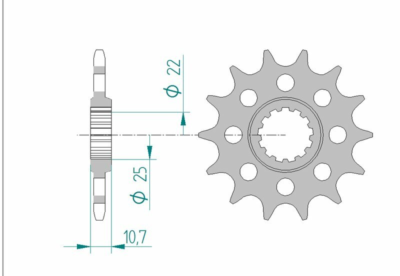 Afam Steel Standardowy przedni sprock 21511 - 520