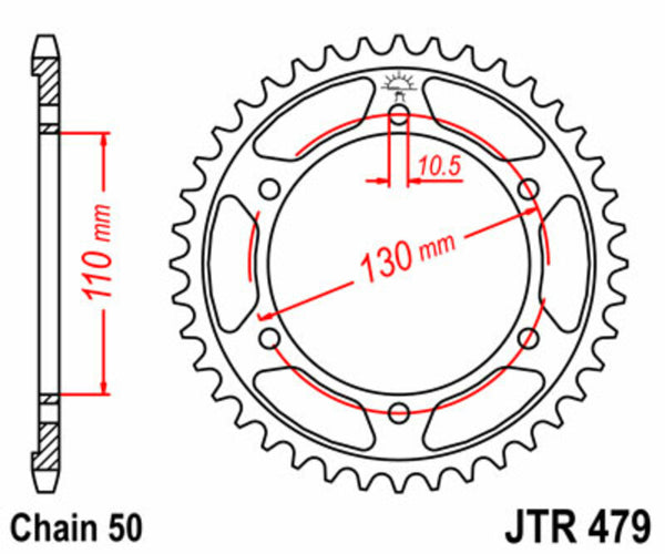 Stalowy tylny sprock JT Sprock 479 - 530 JTR479.48